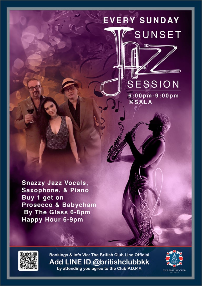 Sunset Jazz Session 15th September 2024 The British Club Bangkok